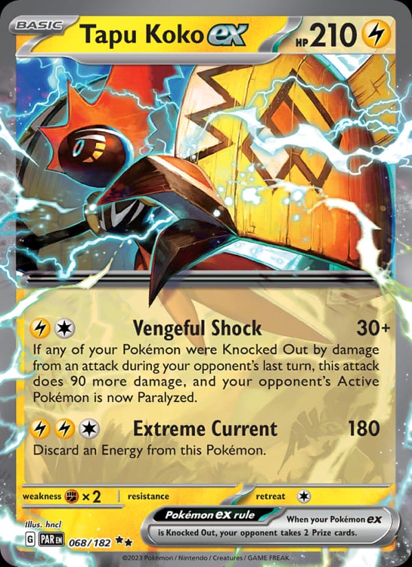 Tapu Koko ex 068/182 Paradox Rift Pokémon card