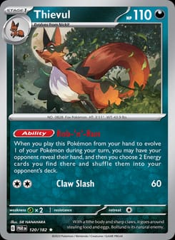 Thievul 120/182 Rare – Paradox Rift Pokémon card