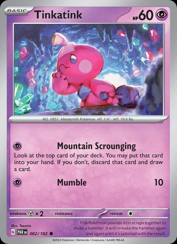 Tinkatink 082/182 Paradox Rift Pokémon card