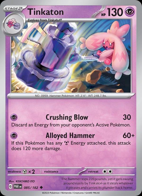Tinkaton 085/182 Paradox Rift Pokémon card