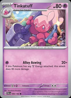 Tinkatuff 084/182 Common – Paradox Rift Pokémon card