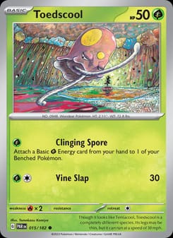 Toedscool 015/182 Common – Paradox Rift Pokémon card