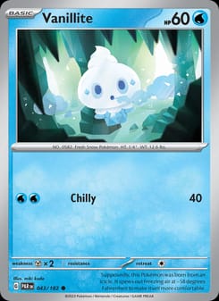 Vanillite 043/182 Common – Paradox Rift Pokémon card