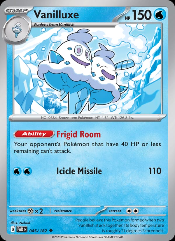 Vanilluxe 045/182 Paradox Rift Pokémon card