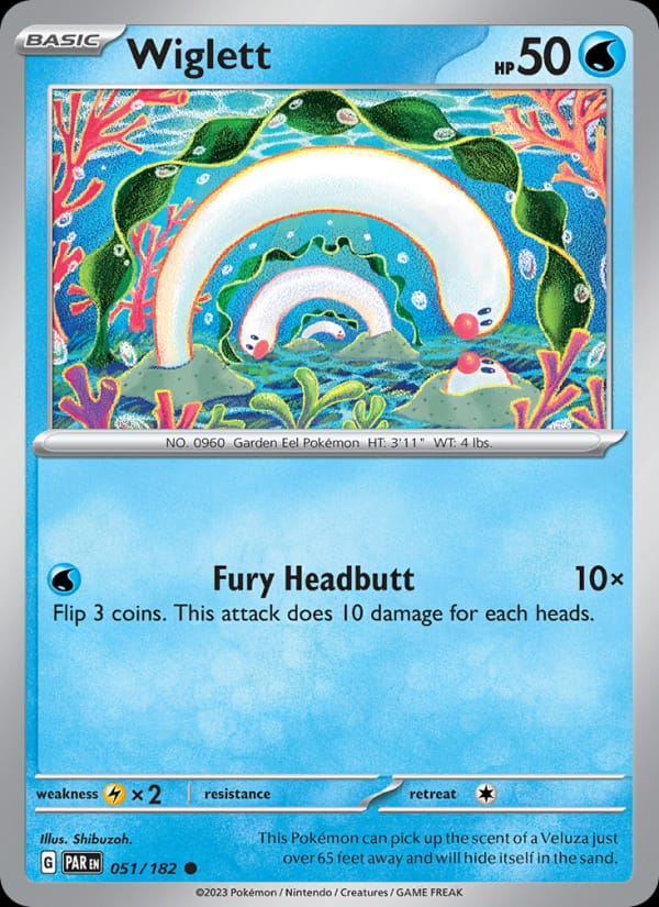 Wiglett 051/182 Paradox Rift Pokémon card