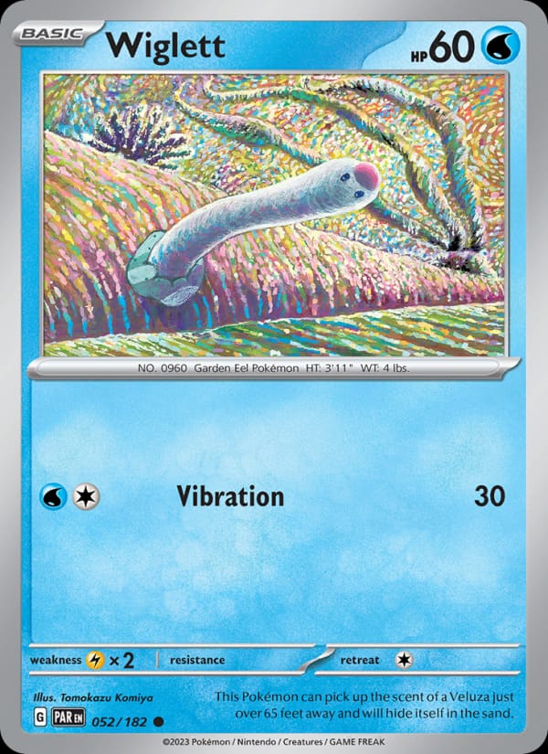 Wiglett 052/182 Paradox Rift Pokémon card