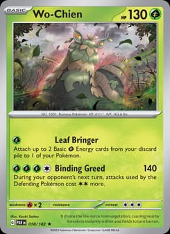 Wo-Chien 018/182 Rare – Paradox Rift Pokémon card