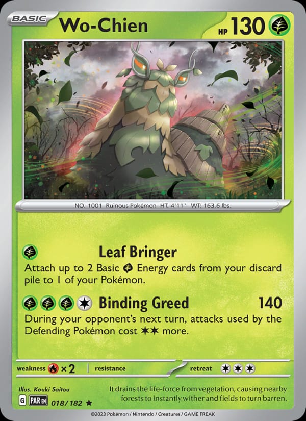 Wo-Chien 018/182 Paradox Rift Pokémon card
