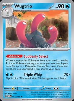 Wugtrio 053/182 Uncommon – Paradox Rift Pokémon card