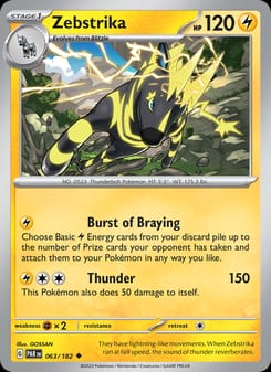 Zebstrika 063/182 Uncommon – Paradox Rift Pokémon card