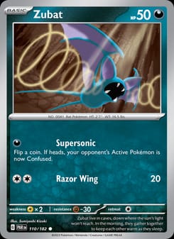 Zubat 110/182 Common – Paradox Rift Pokémon card