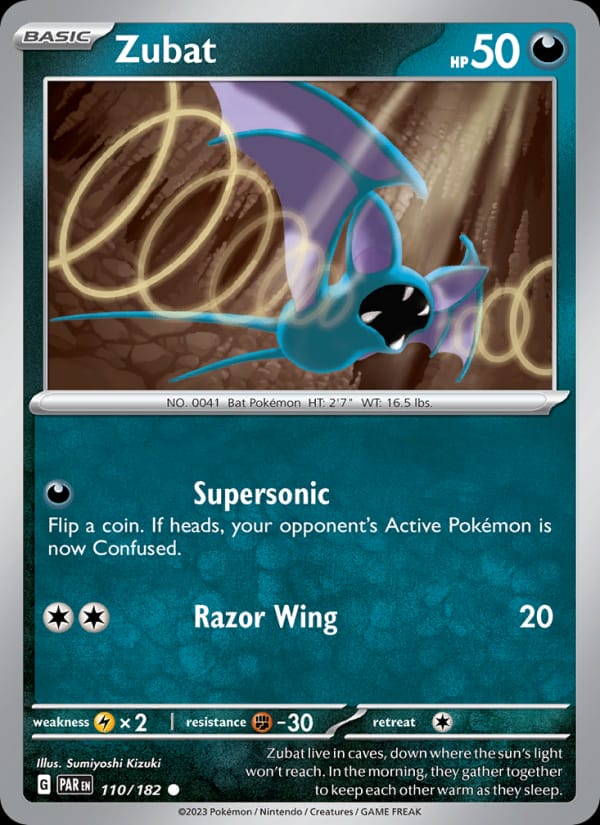 Zubat 110/182 Paradox Rift Pokémon card