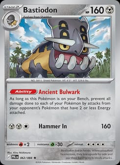 Bastiodon 062/084 Rare – Pitch Black Pokémon card
