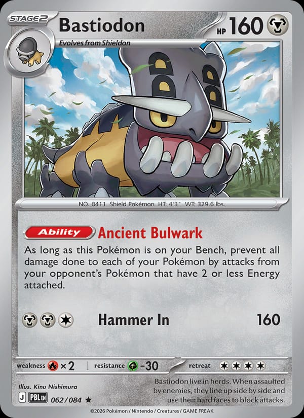 Bastiodon 062/084 Pitch Black Pokémon card