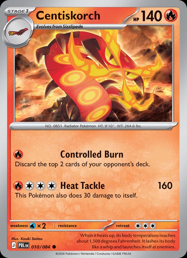 Centiskorch 010/084 Pitch Black Pokémon card
