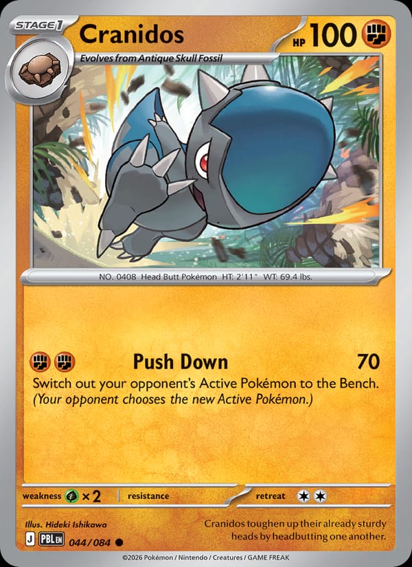 Cranidos 044/084 Pitch Black Pokémon card