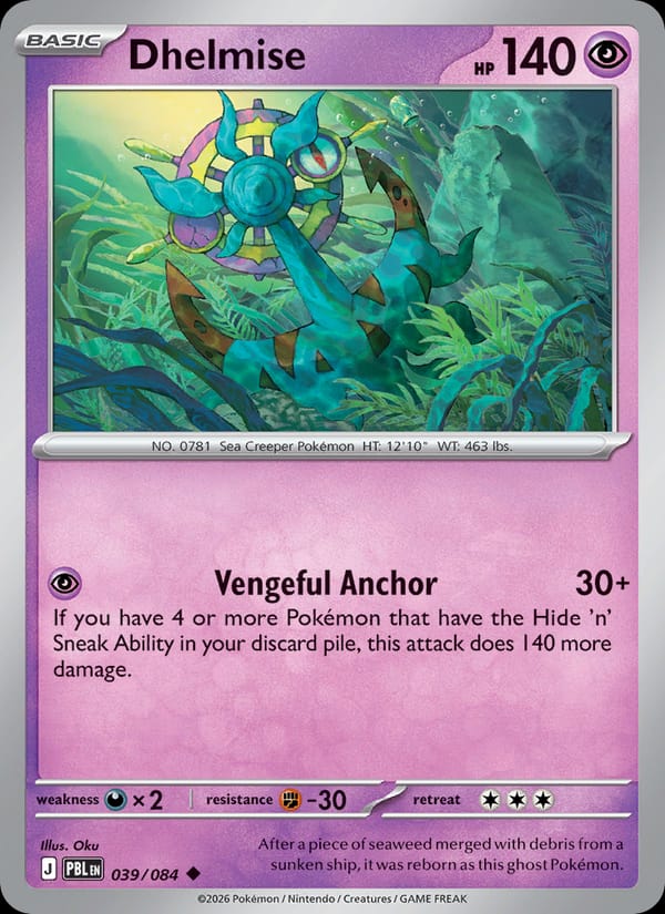 Dhelmise 039/084 Pitch Black Pokémon card