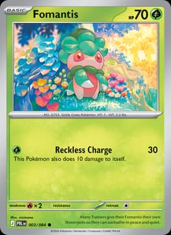 Fomantis 003/084 Common – Pitch Black Pokémon card