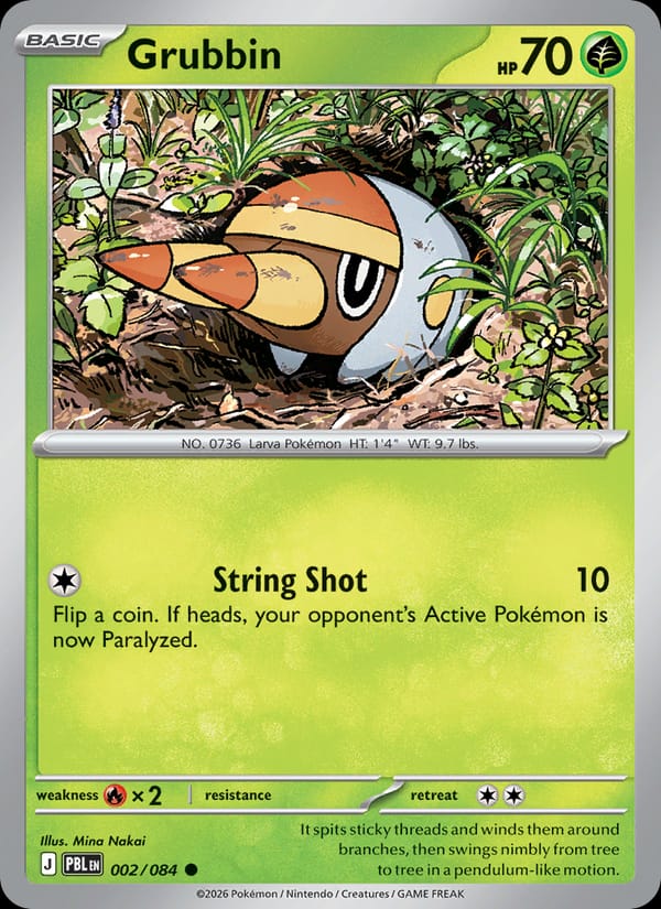 Grubbin 002/084 Pitch Black Pokémon card