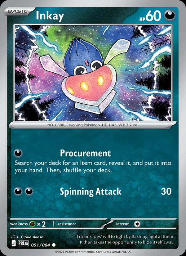 Inkay 051/084 Pitch Black Pokémon card