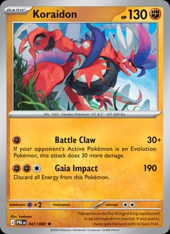 Koraidon 047/084 Rare – Pitch Black Pokémon card
