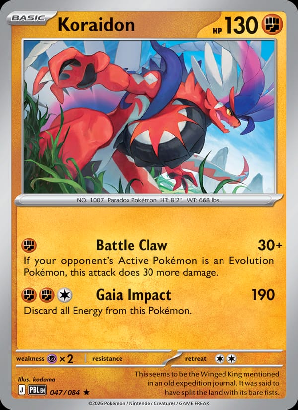 Koraidon 047/084 Pitch Black Pokémon card
