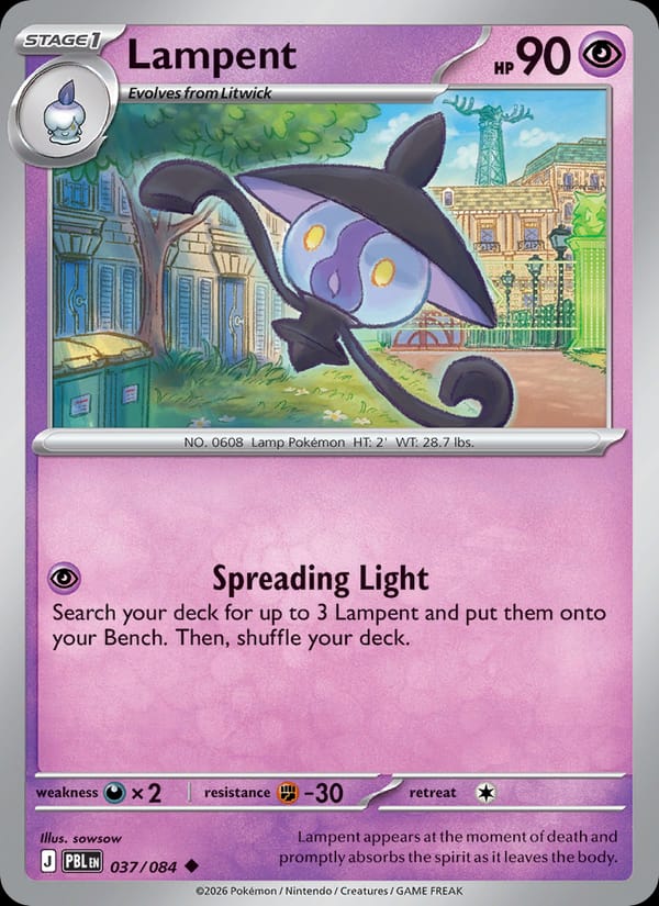 Lampent 037/084 Pitch Black Pokémon card