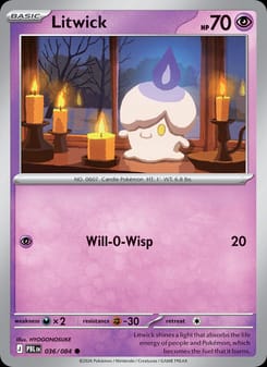 Litwick 036/084 Common – Pitch Black Pokémon card