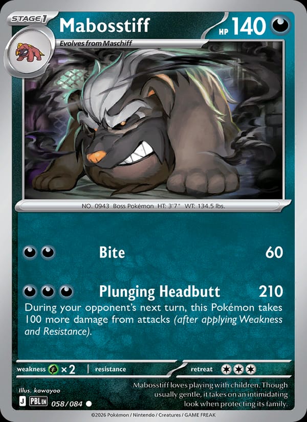 Mabosstiff 058/084 Pitch Black Pokémon card