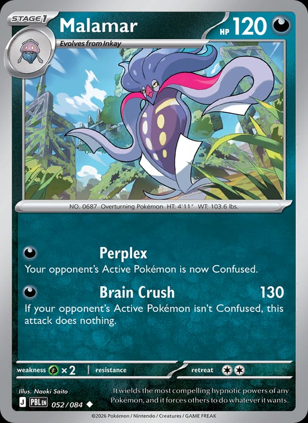 Malamar 052/084 Pitch Black Pokémon card