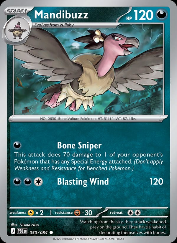 Mandibuzz 050/084 Pitch Black Pokémon card