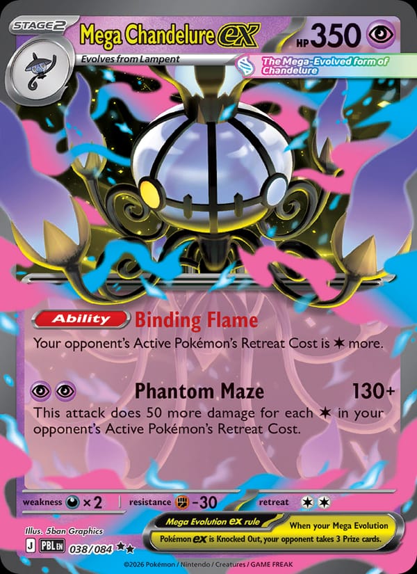 Mega Chandelure ex 038/084 Pitch Black Pokémon card