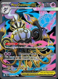 Mega Chandelure ex 099/084 Ultra Rare – Pitch Black Pokémon card