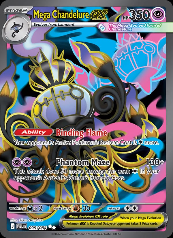 Mega Chandelure ex 099/084 Pitch Black Pokémon card