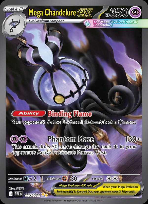 Mega Chandelure ex 115/084 Pitch Black Pokémon card