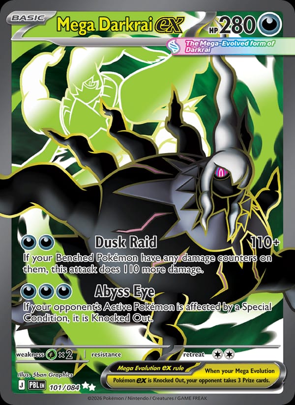 Mega Darkrai ex 101/084 Pitch Black Pokémon card