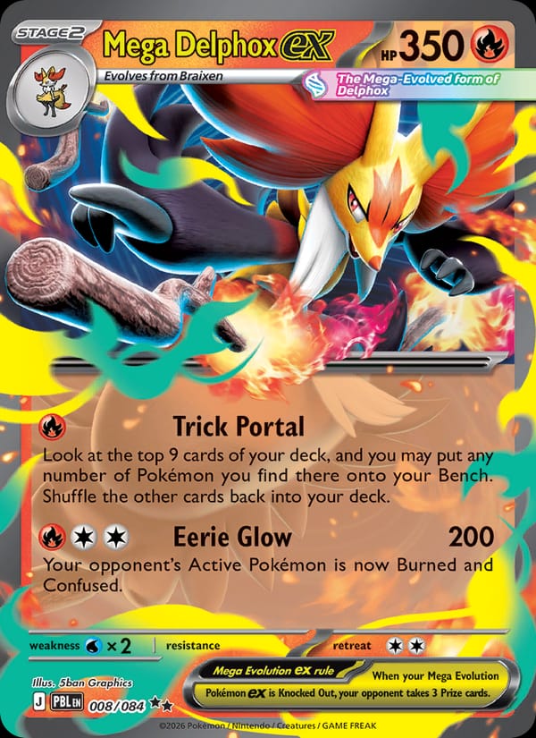 Mega Delphox ex 008/084 Pitch Black Pokémon card