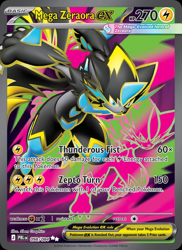 Mega Zeraora ex 098/084 Pitch Black Pokémon card