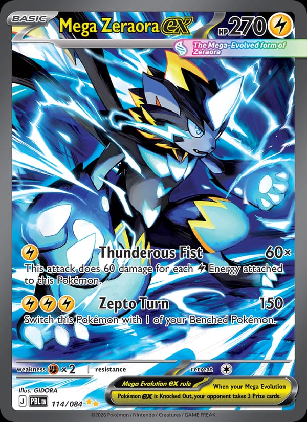 Mega Zeraora ex 114/084 Pitch Black Pokémon card
