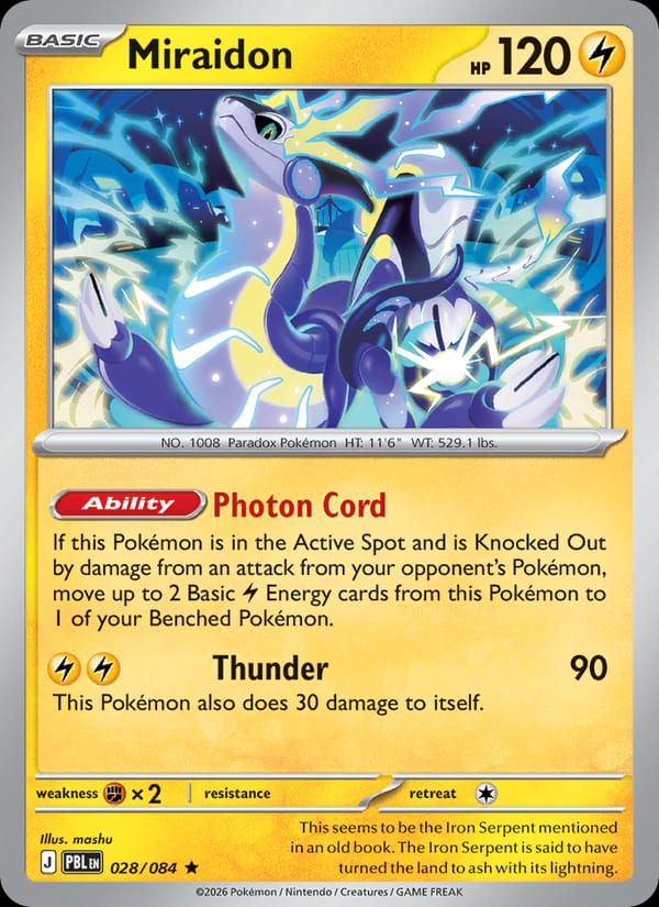 Miraidon 028/084 Pitch Black Pokémon card