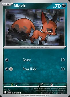 Nickit 053/084 Common – Pitch Black Pokémon card