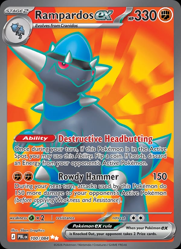Rampardos ex 100/084 Pitch Black Pokémon card