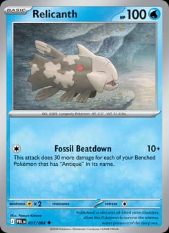 Relicanth 017/084 Uncommon – Pitch Black Pokémon card