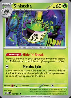 Sinistcha 006/084 Uncommon – Pitch Black Pokémon card
