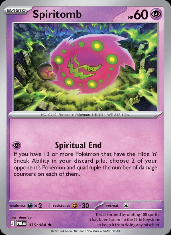 Spiritomb 035/084 Pitch Black Pokémon card