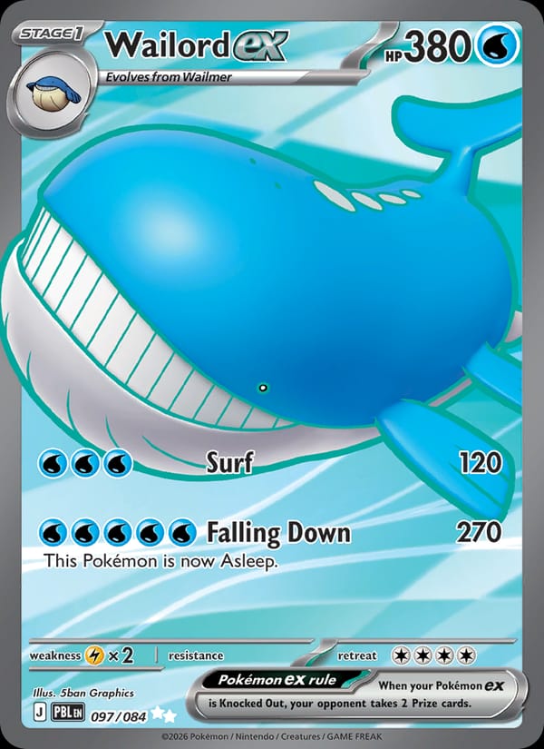 Wailord ex 097/084 Pitch Black Pokémon card
