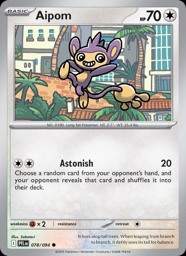 Aipom 078/094 Phantasmal Flames Pokémon card