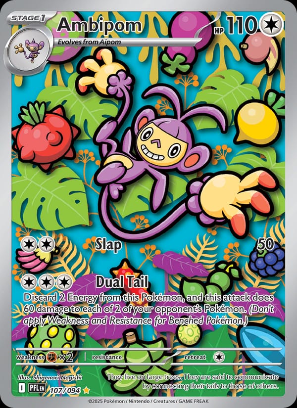 Ambipom 107/094 Phantasmal Flames Pokémon card