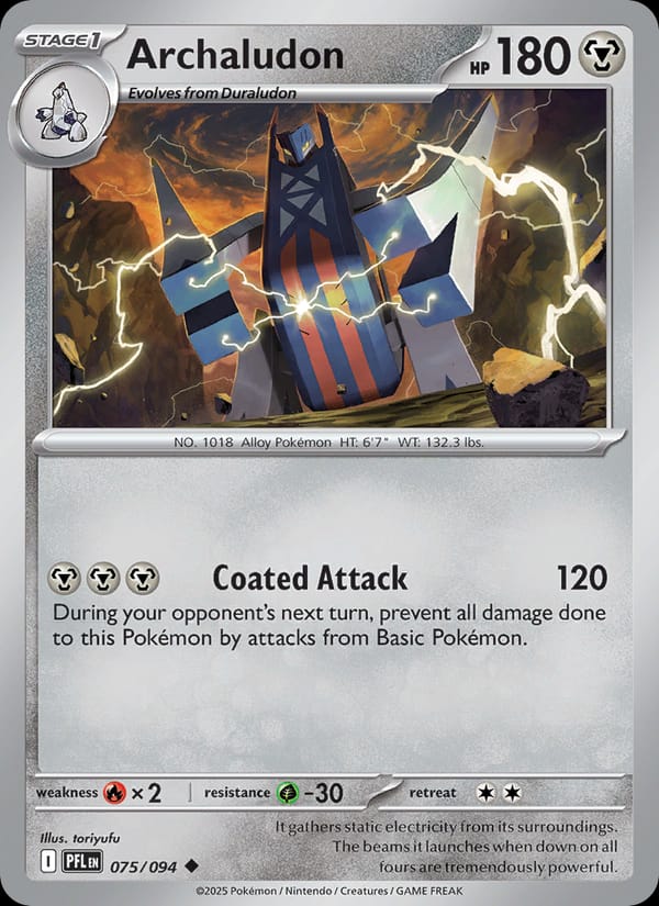 Archaludon 075/094 Phantasmal Flames Pokémon card