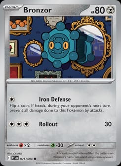 Bronzor 071/094 Common – Phantasmal Flames Pokémon card